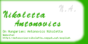 nikoletta antonovics business card